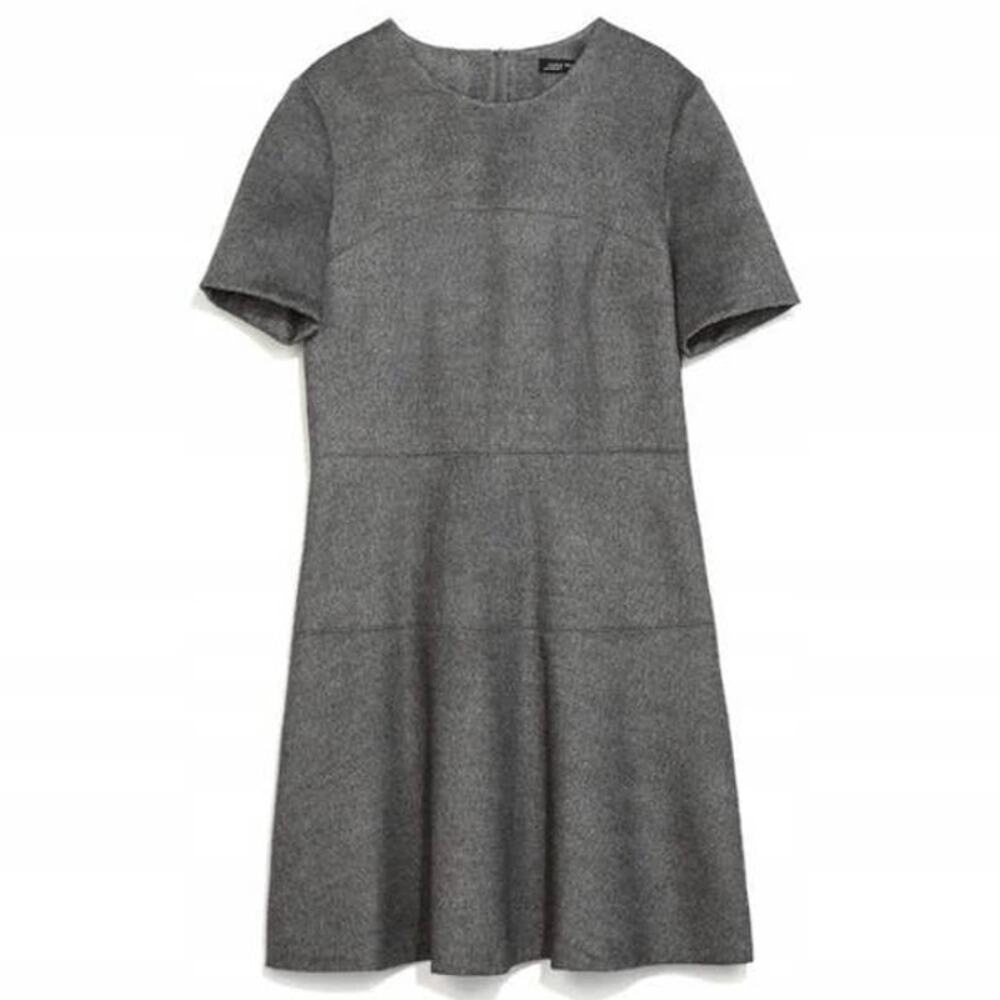 Zara Gray Skater Fit & Flare Short Sleeve Dress Medium
